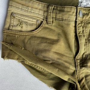 Free People Size 27 Olive Green Denim Shorts
